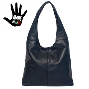 Etasico Leather Handbag Black Silvia Bag